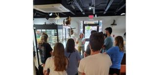 Class receiving tour frm Museum Staff Daphne Onderdonk